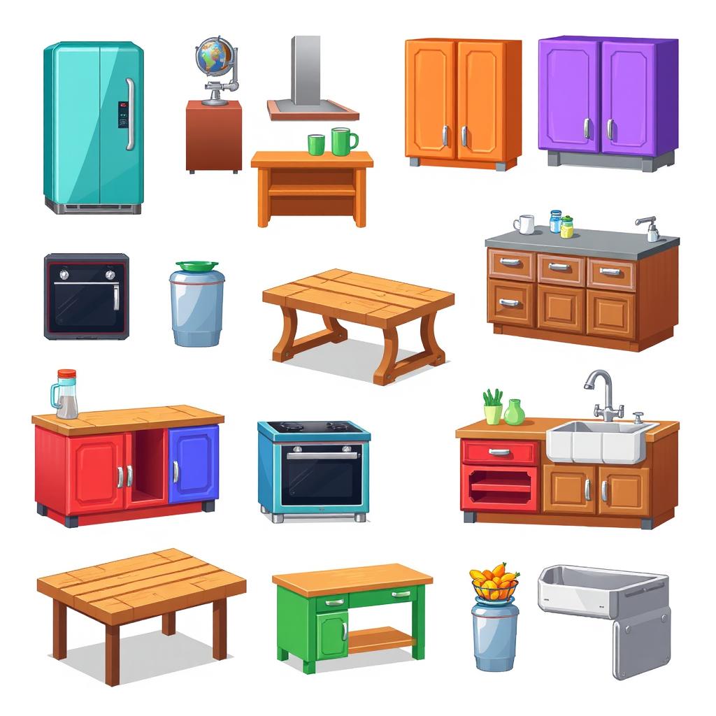 Pixel Perfect Kitchen Furniture Spritesheet