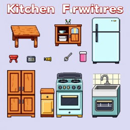 Pixel Perfect Kitchen Furniture Spritesheet