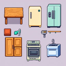 Pixel Perfect Kitchen Furniture Spritesheet
