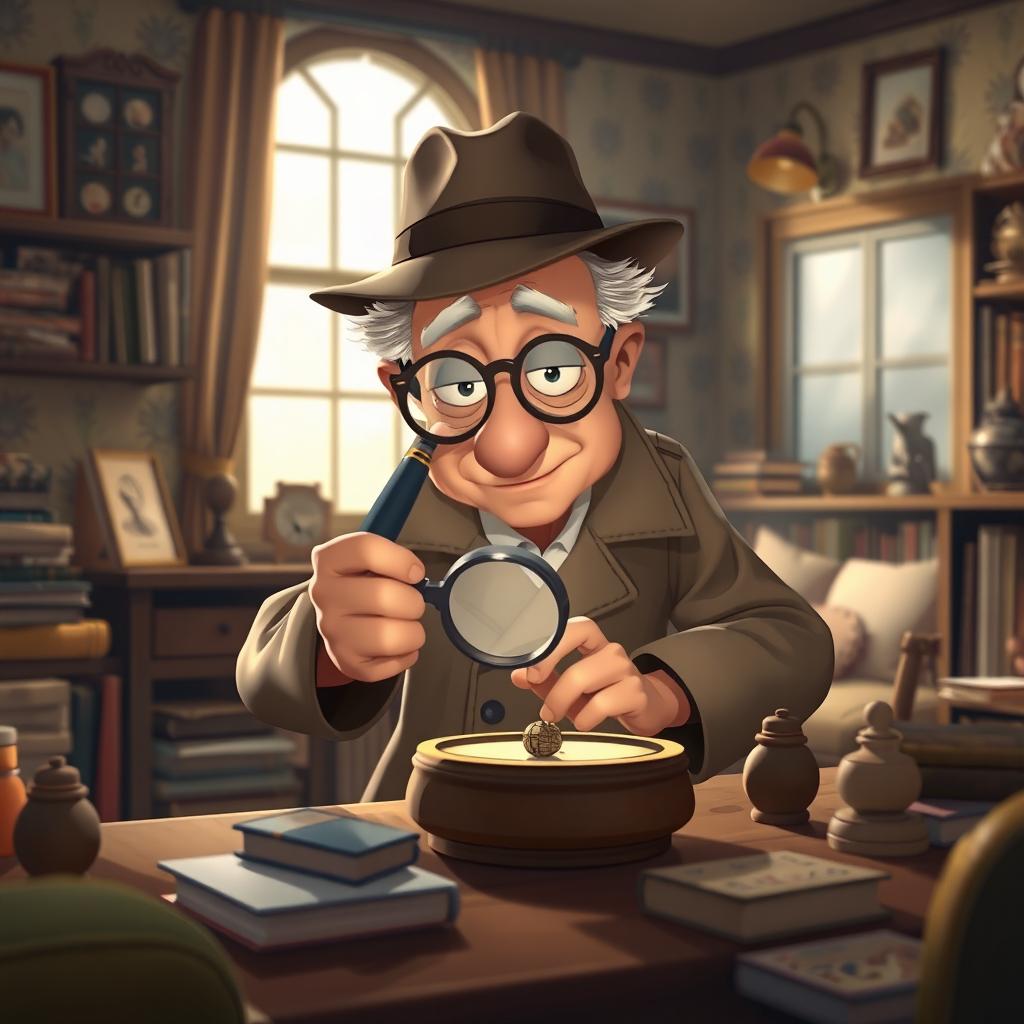Uncover Hidden Treasures: Elderly Detective Animation