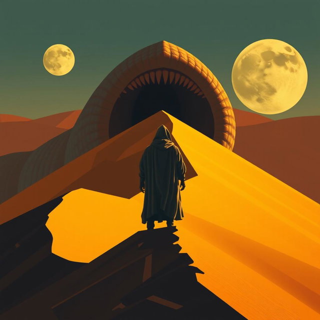A movie poster in cubism art style for the film Dune
