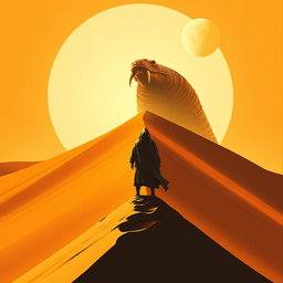 A movie poster in abstractism art style for the film Dune