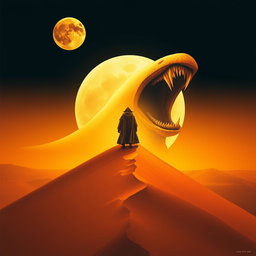 A movie poster in abstractism art style for the film Dune