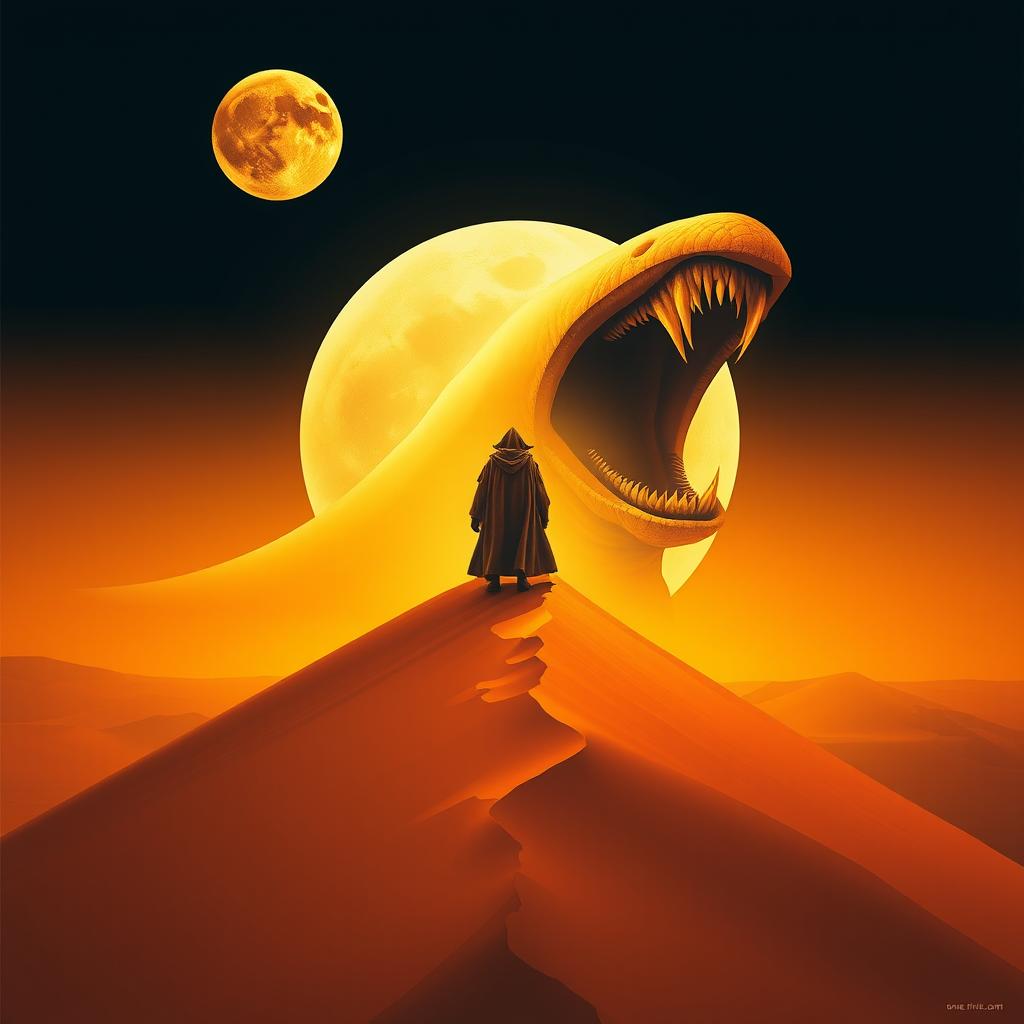 A movie poster in abstractism art style for the film Dune