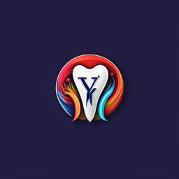 A professional logo for a dental clinic, presenting the acronym 'YZFH'. The design combines dentistry symbols with the letters in a creative, modern style, and uses a color scheme that conveys cleanliness and trust.