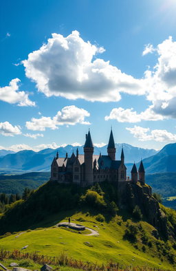 A breathtaking view of Ilvermorny School of Witchcraft and Wizardry, set atop the highest peak of Mount Greylock, Massachusetts