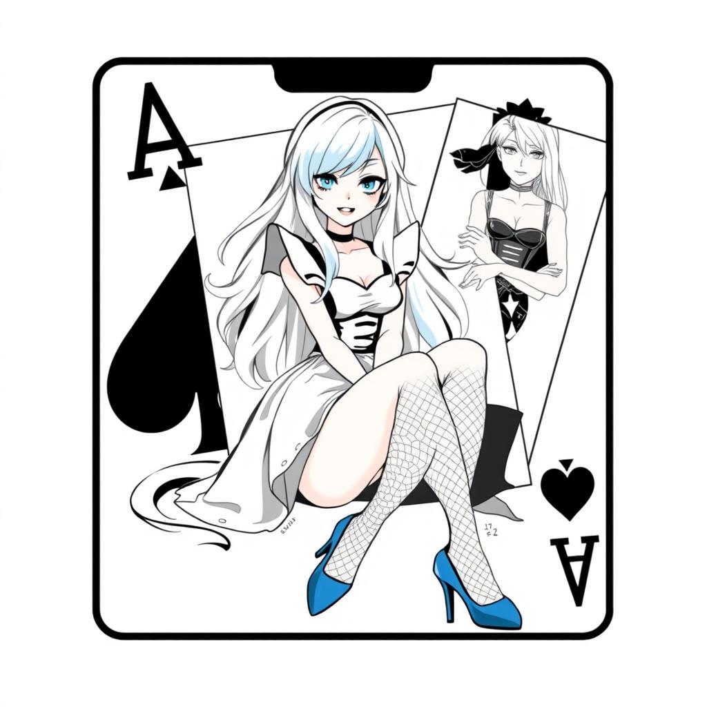 A stylized depiction of Alice from Alice in Wonderland, reimagined in a modern, edgy style