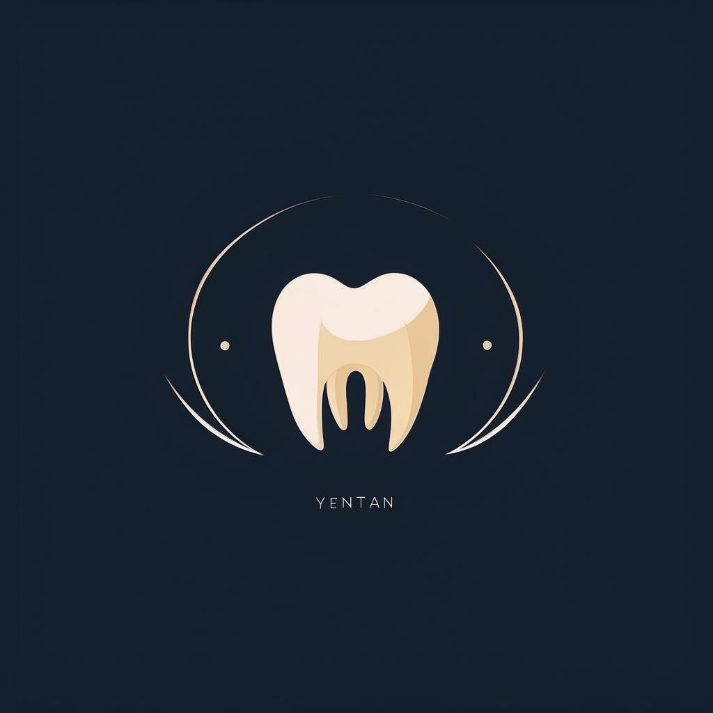 A sleek and professional logo for a dental clinic with the initials 'YZFH'. It features dental symbols cleverly incorporated into the design with a clean, modern font, rendering an overall unique brand image.