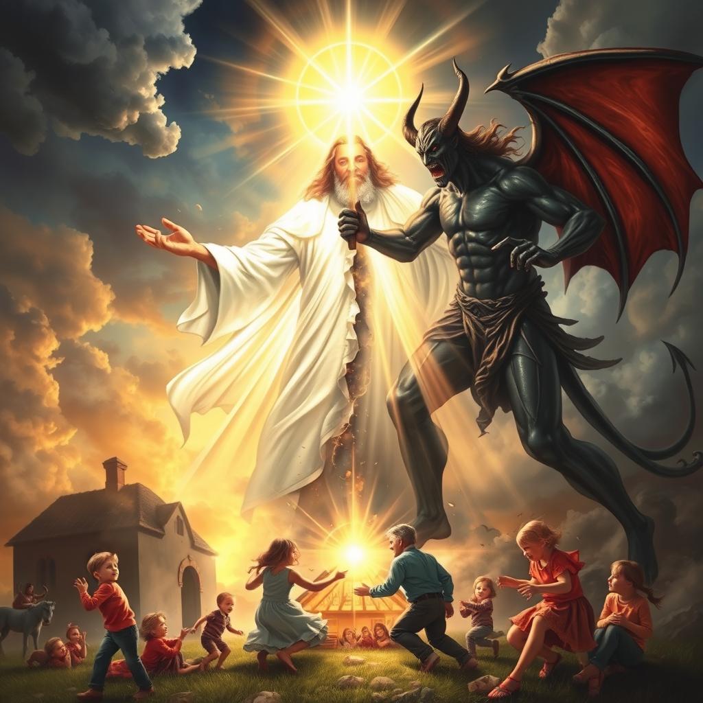 A powerful and epic depiction of the final battle between God and the devil, centered around the theme of family