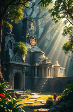 An artistic representation of the Templar Knights' influence in South America, showcasing mysterious symbols and relics associated with the Order of the Temple