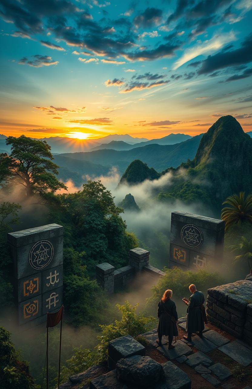 A mystical and intriguing landscape reflecting the hidden secrets of the Knights Templar in South America