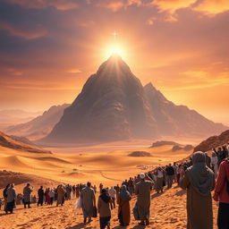 A captivating visual portrayal of Mount Sinai, emphasizing its sacred significance as one of the holiest places in the world