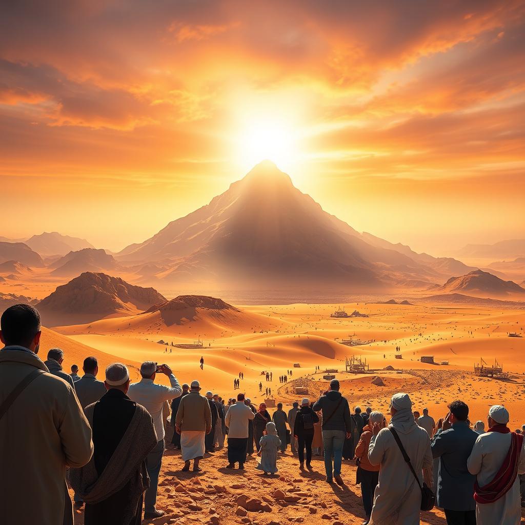 A captivating visual portrayal of Mount Sinai, emphasizing its sacred significance as one of the holiest places in the world