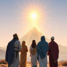 A serene and meaningful portrayal of Mount Sinai as a symbol of divine revelation for Jews, Christians, and Muslims
