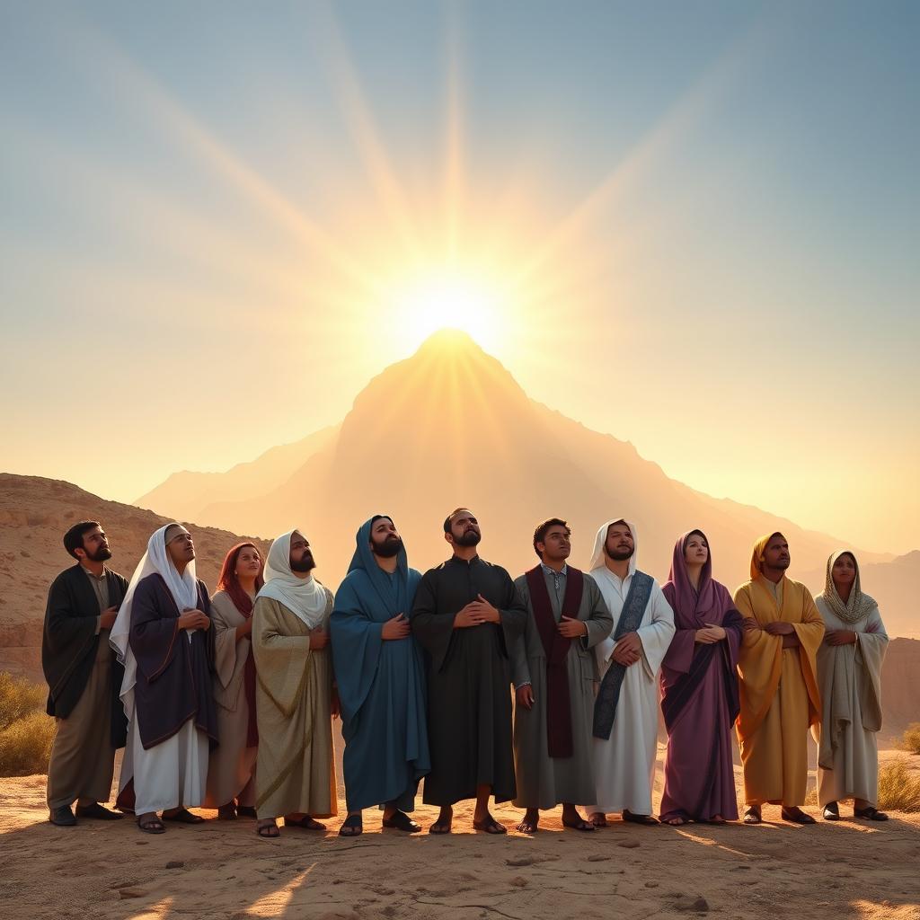 A serene and meaningful portrayal of Mount Sinai as a symbol of divine revelation for Jews, Christians, and Muslims