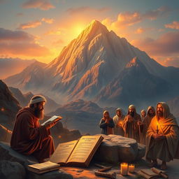 An inspiring representation of Mount Sinai as a powerful symbol of spirituality and the struggle for truth and obedience to God