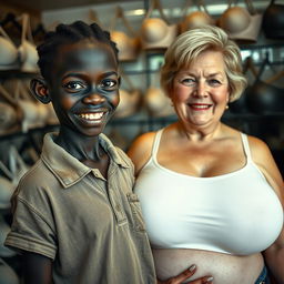 Inside a bra store, a strikingly unique scene unfolds