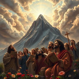 A powerful depiction of Mount Sinai as a symbol of the struggle for truth and obedience to God