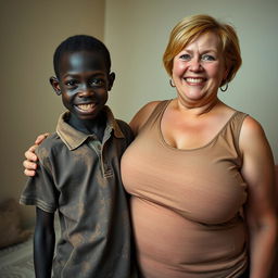 In a basic room setting, a unique and striking scene is presented