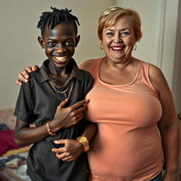 In a basic room setting, a striking and unique scene is captured