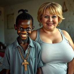 In a poor room setting, an intriguing and striking scene unfolds