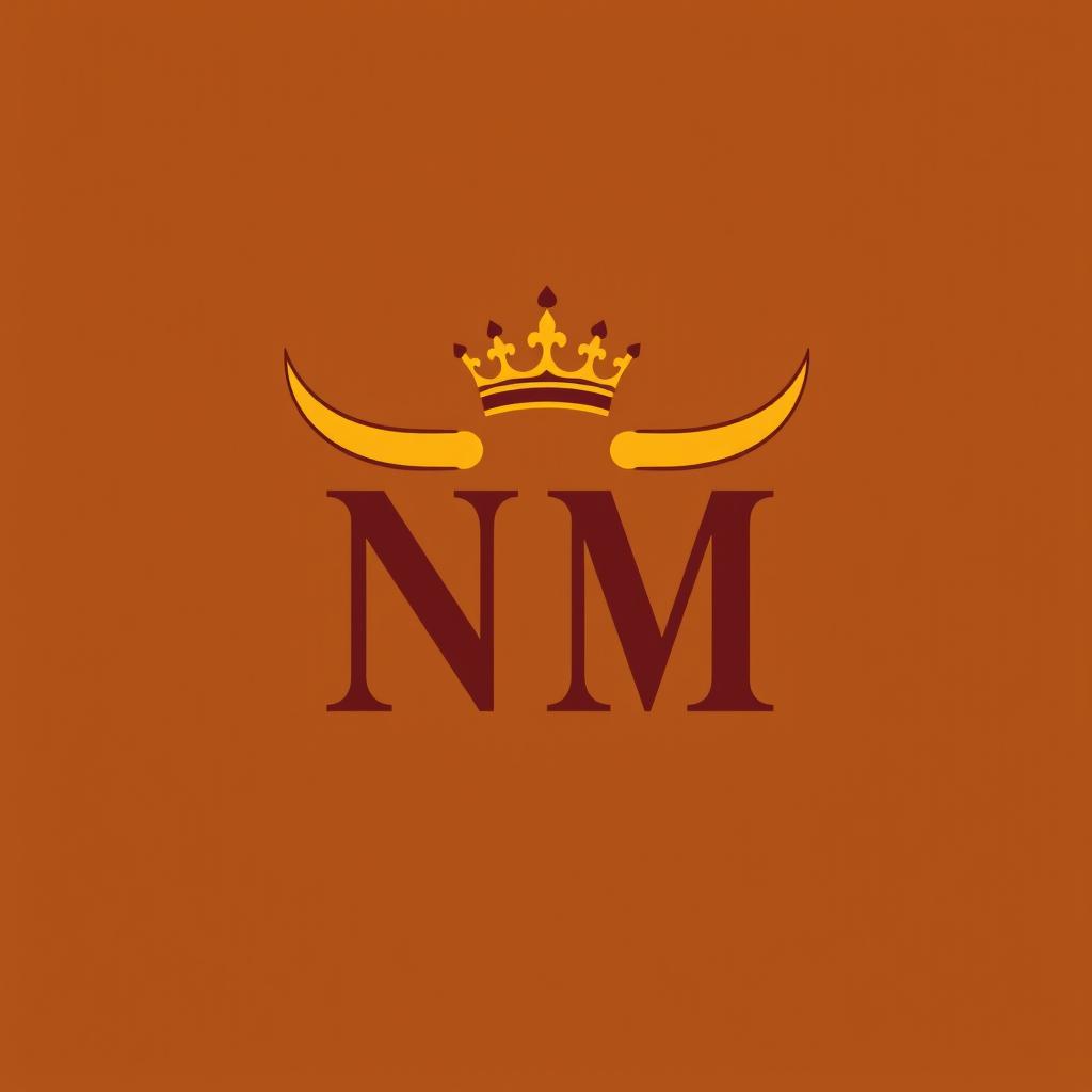 A logo design featuring the letters 'NM' in a simplistic yet elegant style, inspired by Andalusian and bullfighting themes