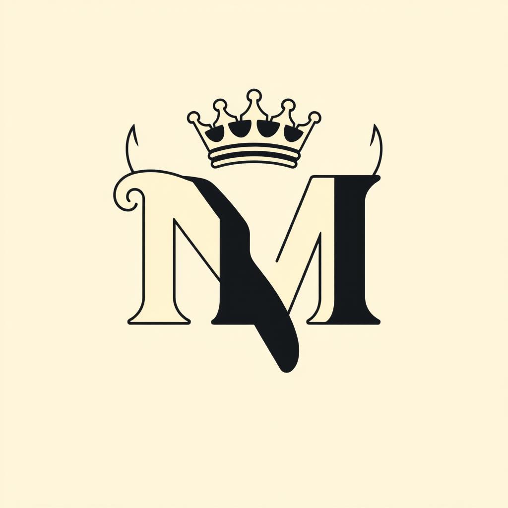 A logo design featuring the letters NM intertwined with each other, representing an Andalusian and bullfighting theme