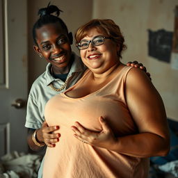 In a poor room setting, a compelling and intense scene unfolds