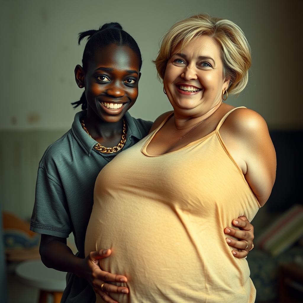 In a poor room setting, a compelling and intense scene unfolds