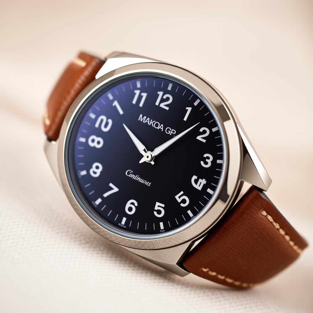 An automatic mechanical wristwatch featuring a striking 45 millimeter stainless steel case that radiates elegance and strength