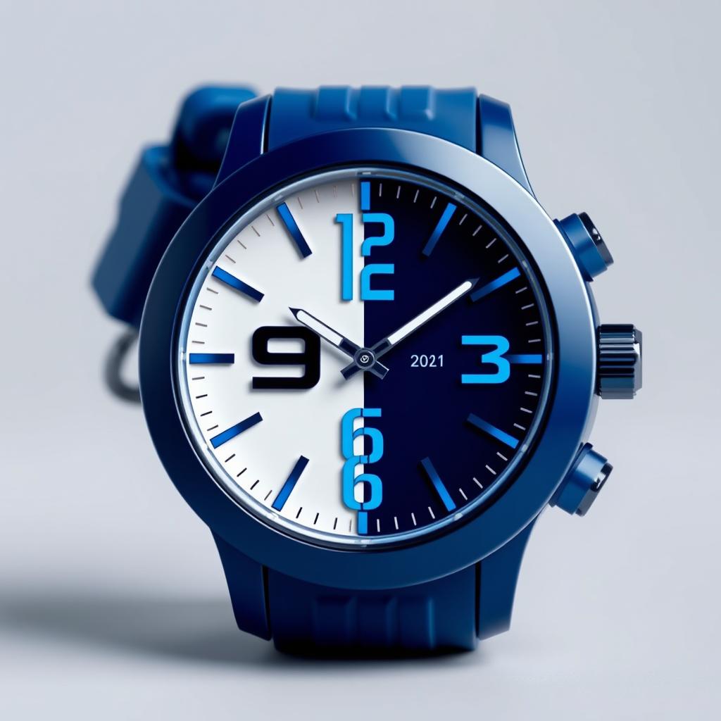 A stylish and futuristic sports watch showcasing a smooth, high-end design
