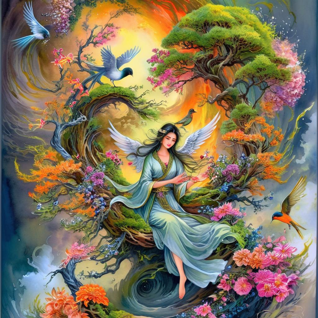 Enchanting Fairy Perched in Nature