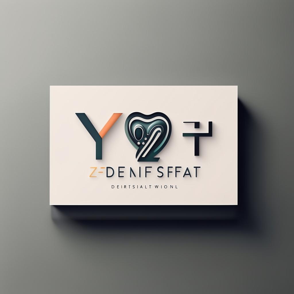 A stylish logo for a dental clinic, prominently featuring 'YZFH'. The design incorporates subtle elements of dentistry, maintaining a professional and sophisticated look.