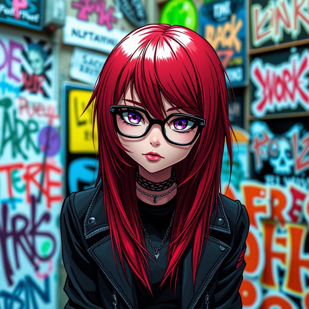 Emo Chic: Striking Red Hair & Dramatic Style