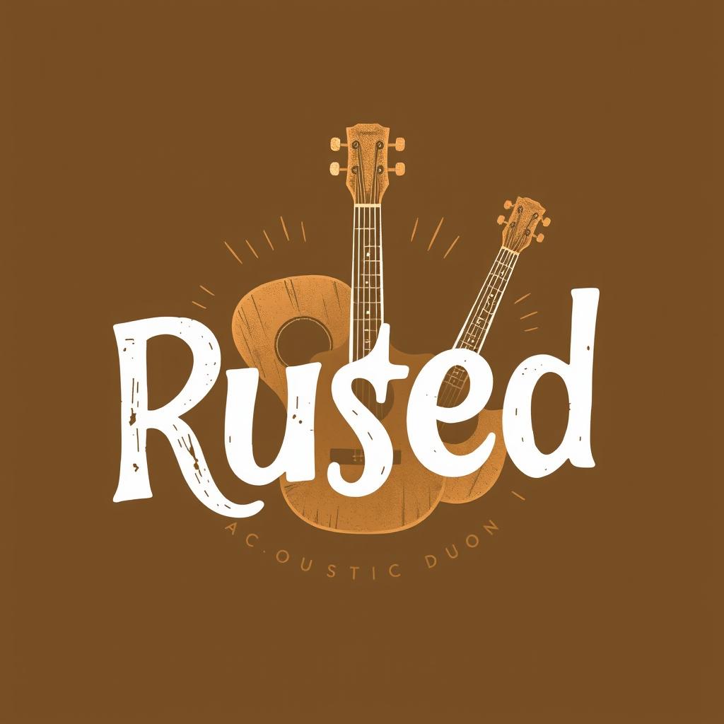 A warm and inviting logo design for an acoustic duo band called 'Rusted'
