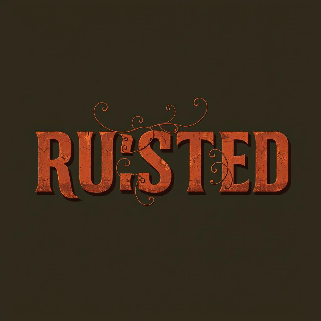 A visually striking logo design for a band named 'RUSTED'