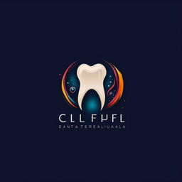 Design a logo for a dental clinic with 'YZFH' prominently displayed. The logo features dental-themed graphics harmoniously integrated with the text in a modern and professional style.