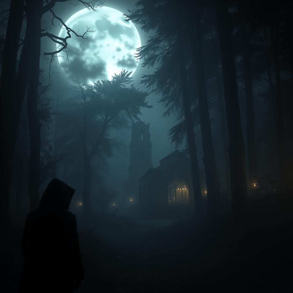 A dark, atmospheric scene from a trailer for a film titled 'NIGHT HAS FALLEN'
