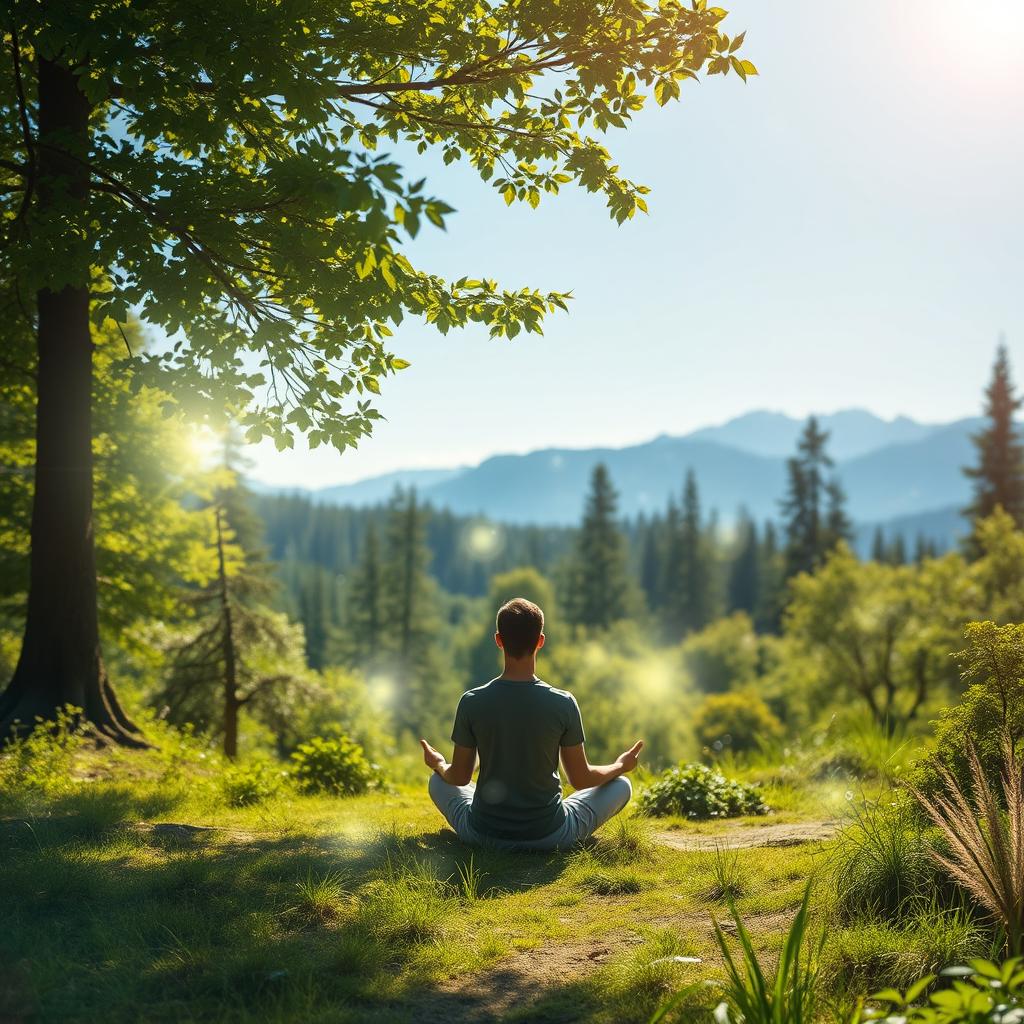 A serene, calming scene depicting spiritual healing