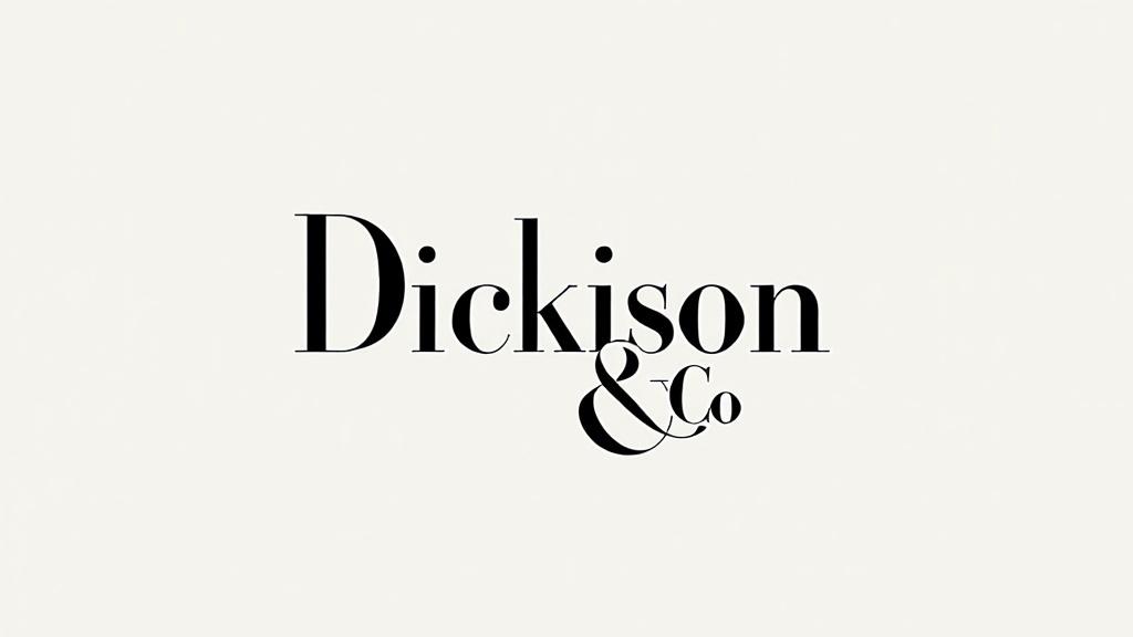 A beautiful and simplistic logo design for 'Dickison & Co', featuring elegant typography and a minimalist style