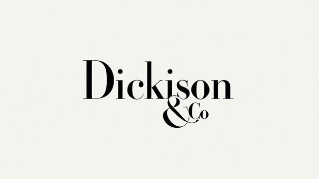 A beautiful and simplistic logo design for 'Dickison & Co', featuring elegant typography and a minimalist style