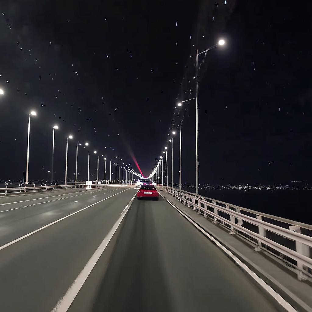 Serene Night Highway Adventure