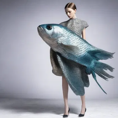 The fashion designer incorporated the distinctive scale texture of the Anaspid fish into their latest clothing collection.