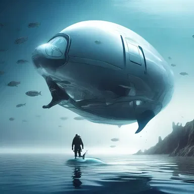 In the futuristic sci-fi novel, humans genetically engineered Anaspid-like creatures to serve as underwater transportation.