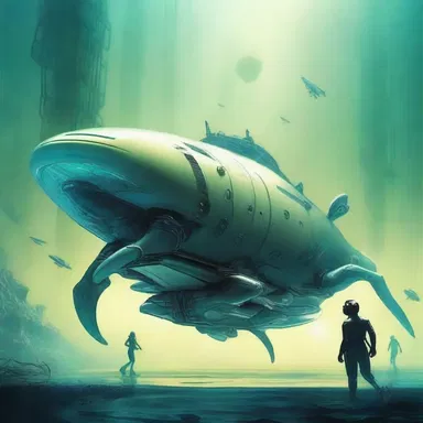 In the futuristic sci-fi novel, humans genetically engineered Anaspid-like creatures to serve as underwater transportation.