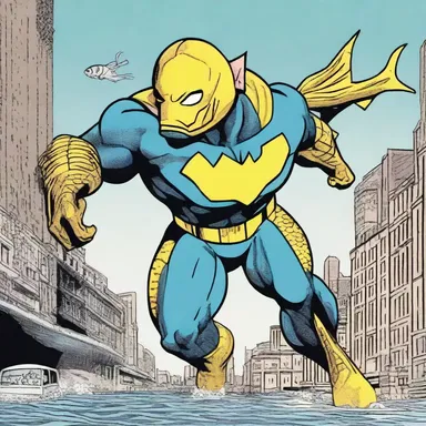 The comic book superhero had an Anaspid fish as their sidekick, using its armored head to protect the city.
