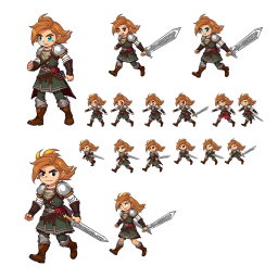 Dynamic Warrior Character Sprite Sheet
