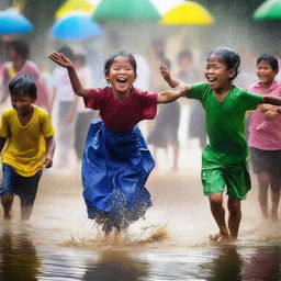 A vibrant photo captures the joyous Myanmar water festival