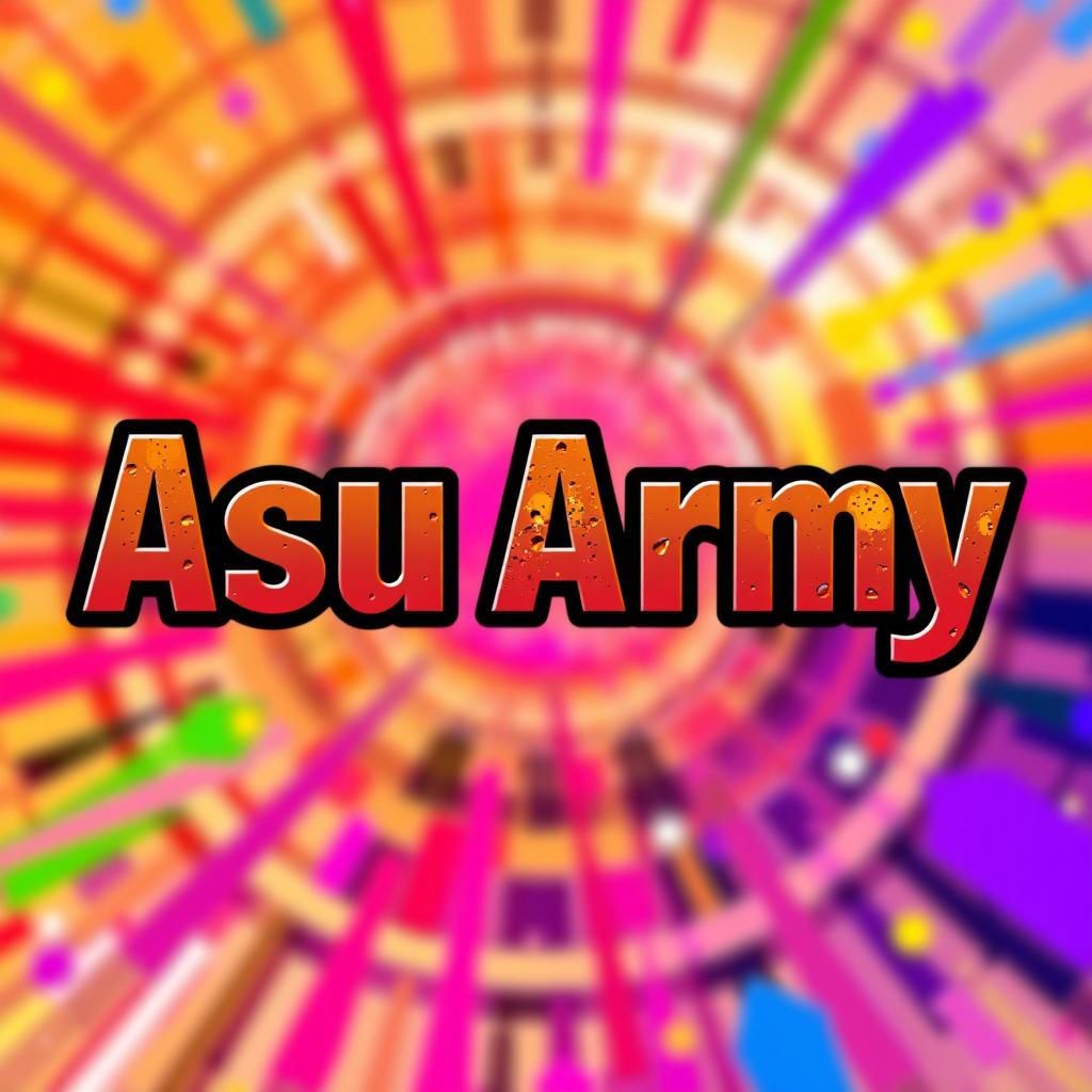 An artistic image featuring the words 'Asu Army' prominently displayed in bold, striking letters