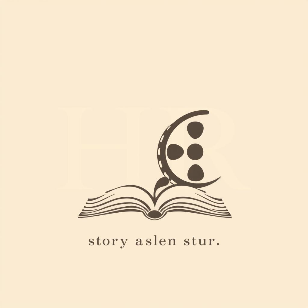 A minimalistic and clean logo design featuring the uppercase letters 'H' and 'R', creatively intertwined or overlapping to represent the theme of history behind stories